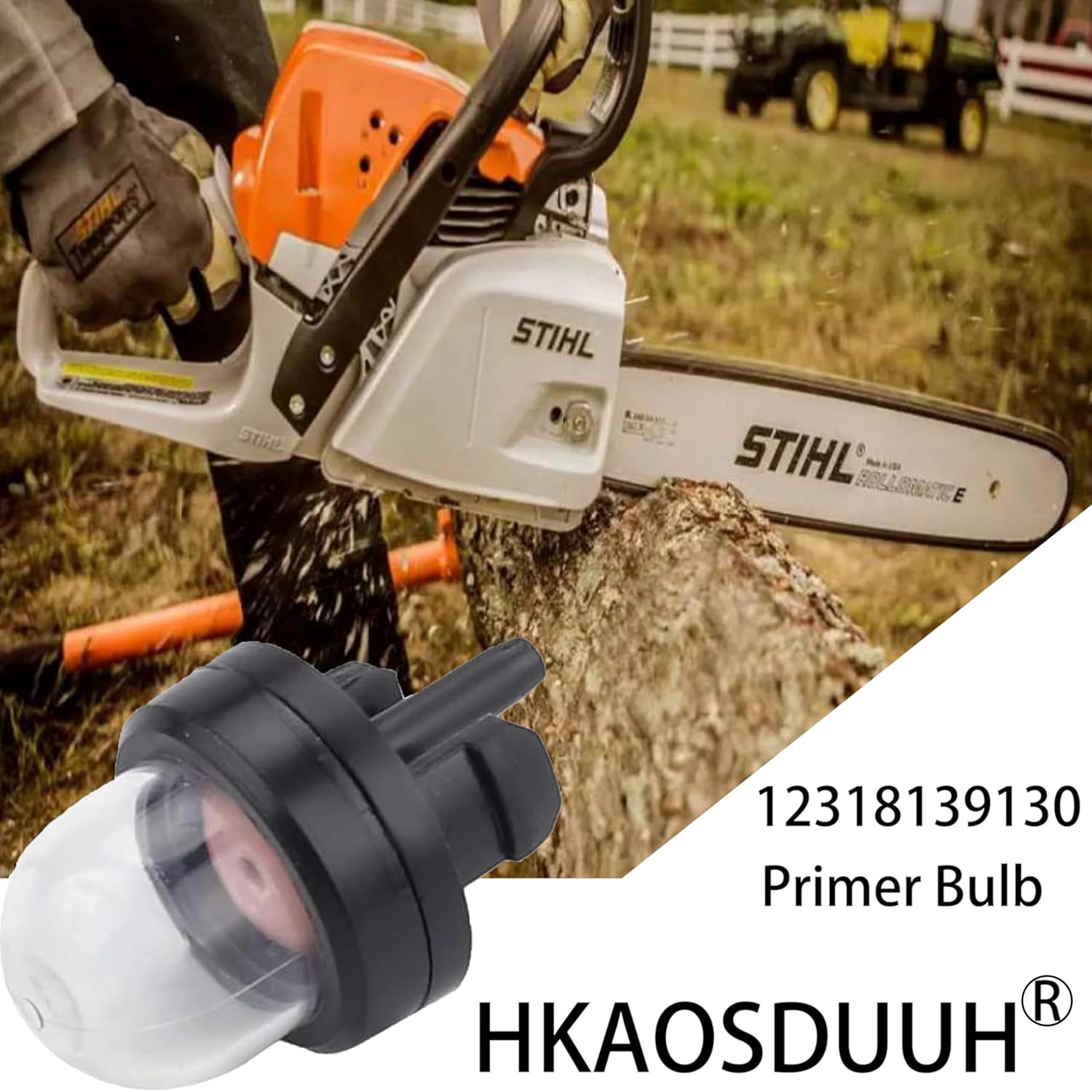 HKAOSDUUH primer bulb fits Stihl and Poulan compatibility units.
