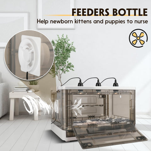 Quiet, adjustable fan ensures smooth airflow for sensitive pets.