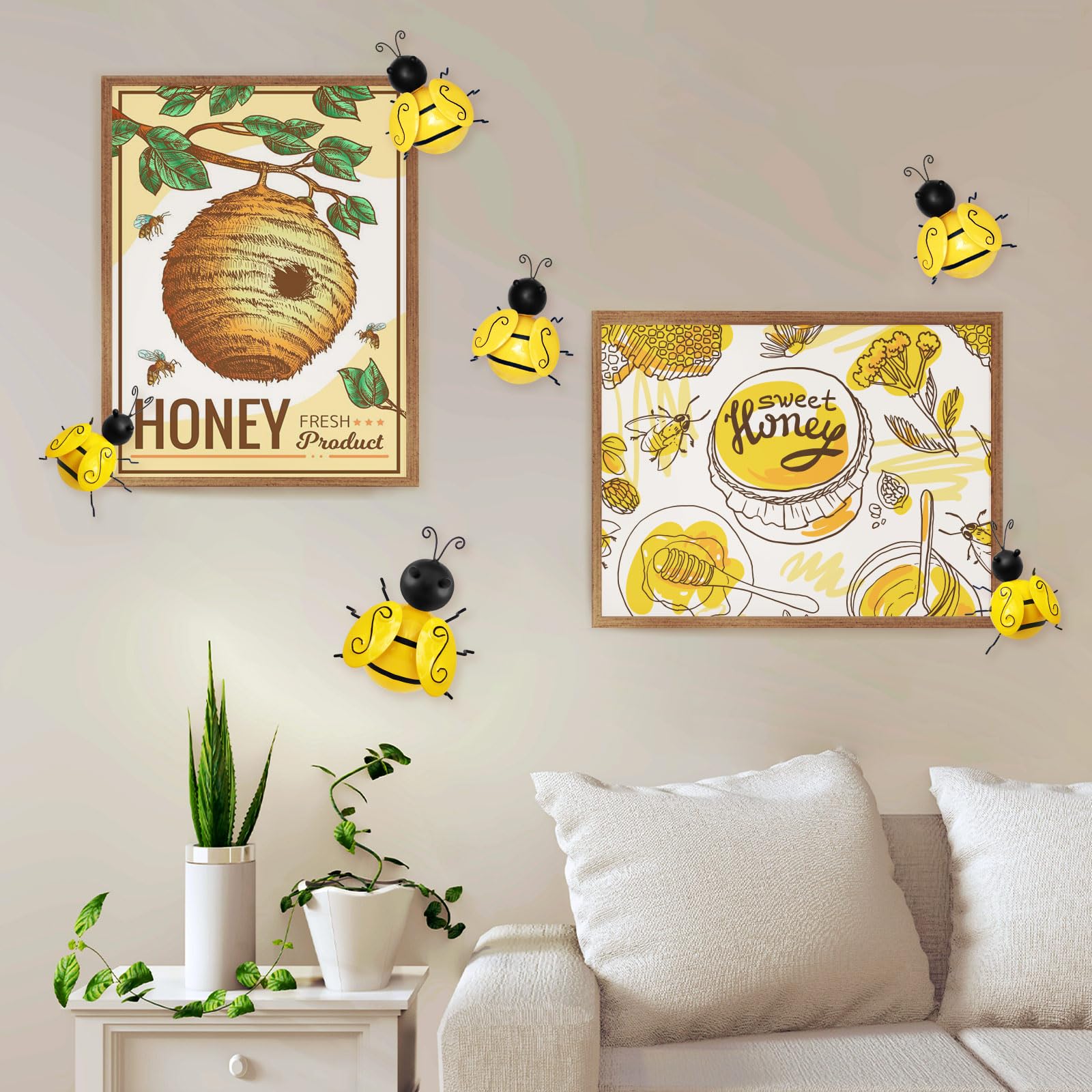 HKKDKTA bumble-bee wall art fence-decor versatile home garden decor.