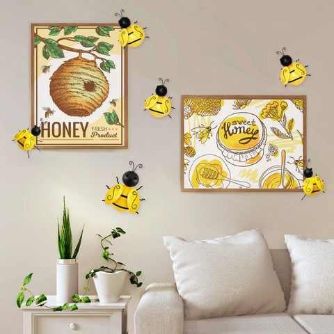 HKKDKTA bumble-bee wall art fence-decor versatile home garden decor.
