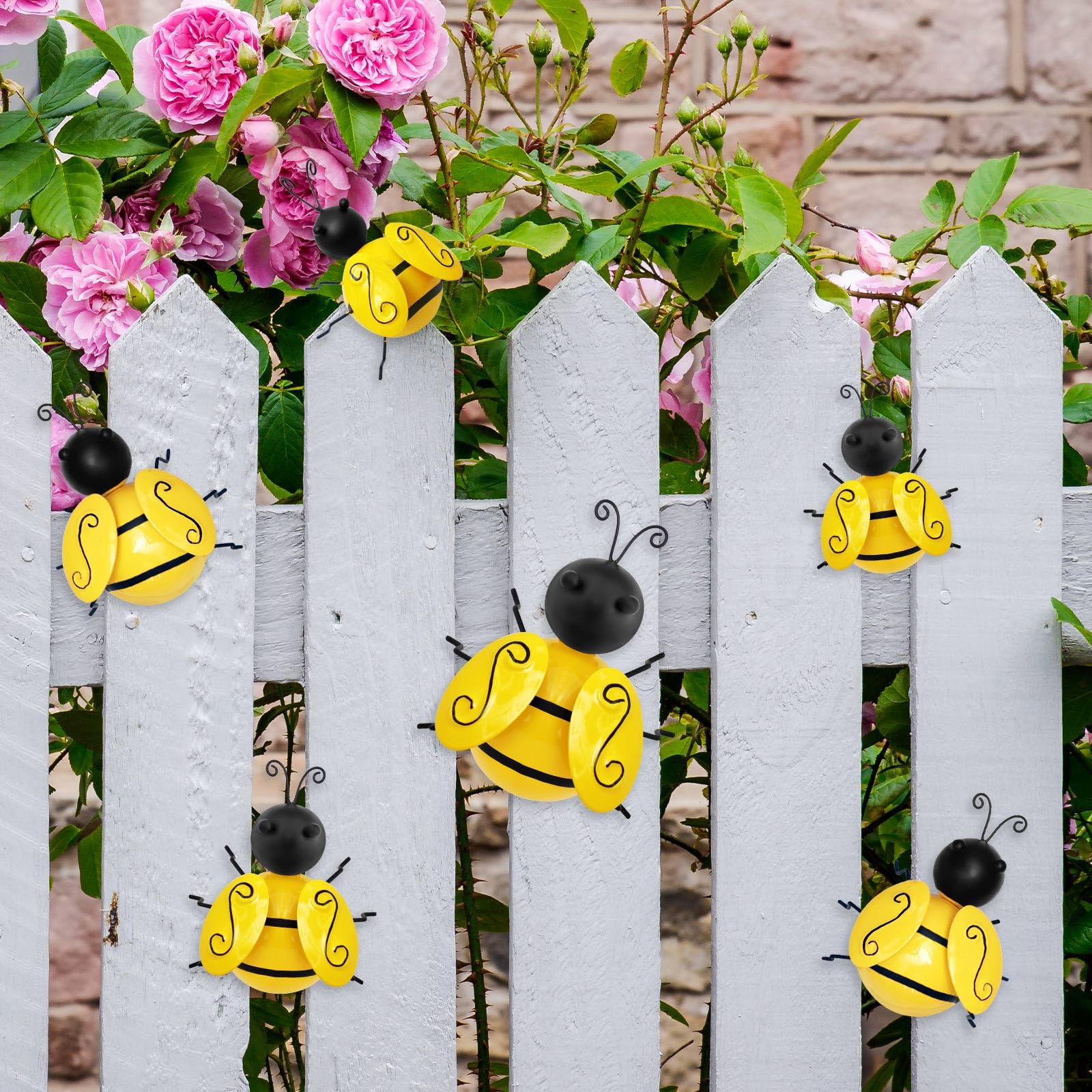 HKKDKTA bumble-bee wall art medium-1 vivid details create a lifelike yard focal point.