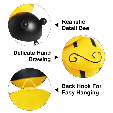 HKKDKTA bumble-bee wall art medium-2 durable metal finish resists outdoor wear.