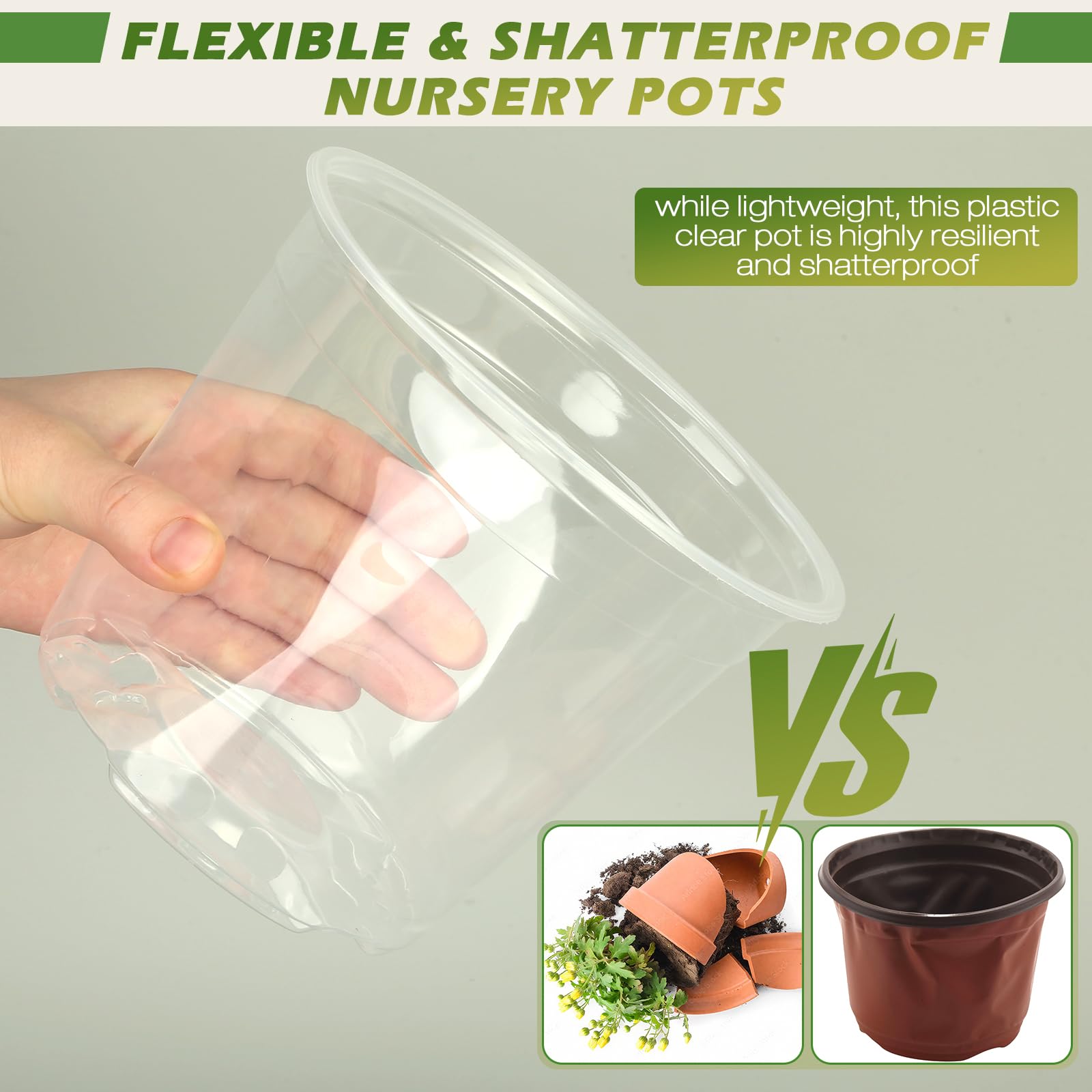 HKKZYT reusable clear nursery pot made for durable seasonal use