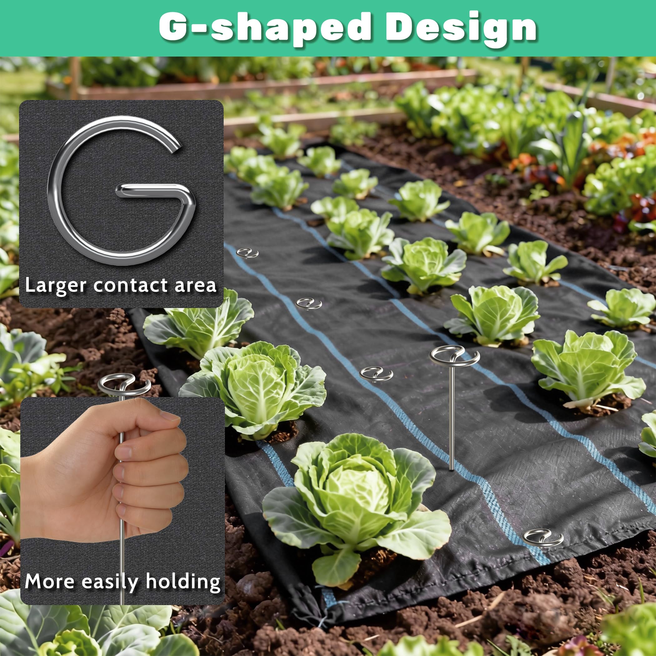 HKKZYT weed-barrier stake keeps garden fabrics in place.