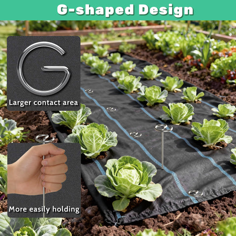 HKKZYT weed-barrier stake keeps garden fabrics in place.
