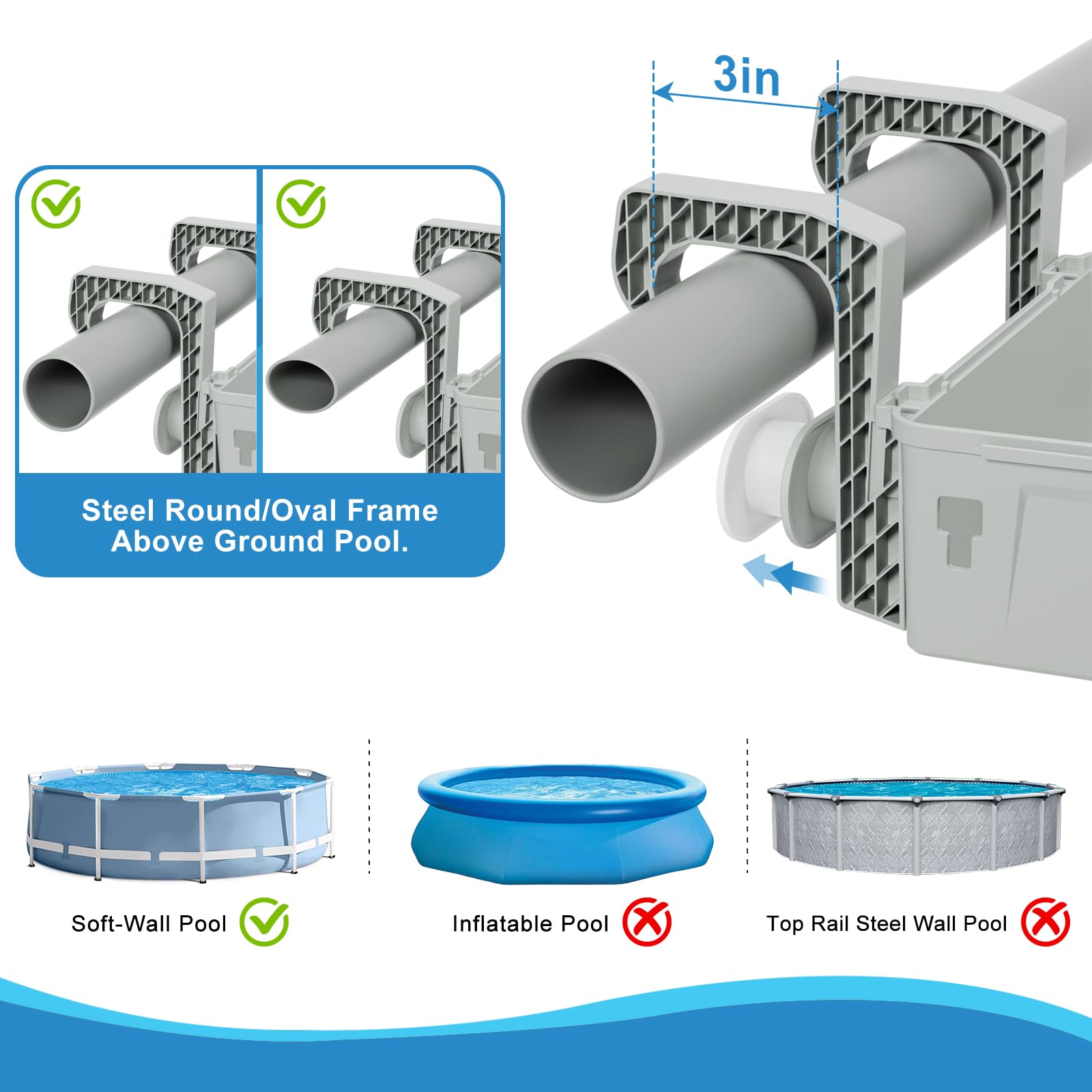 HKQ large hooks for pool accessories.