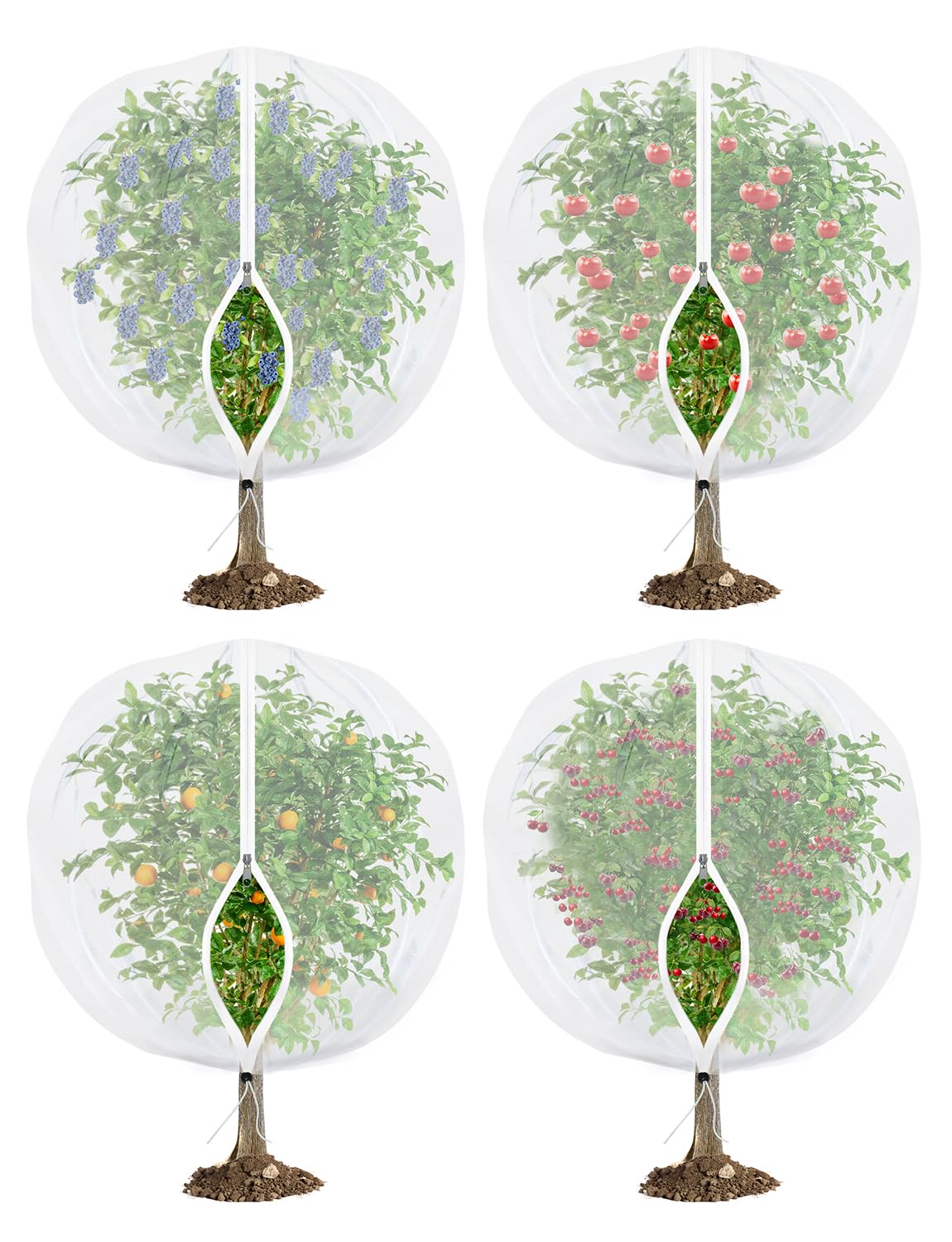 HKZ Fruit Tree Netting demonstrates zipper design protecting fruit trees while enabling easy harvest.