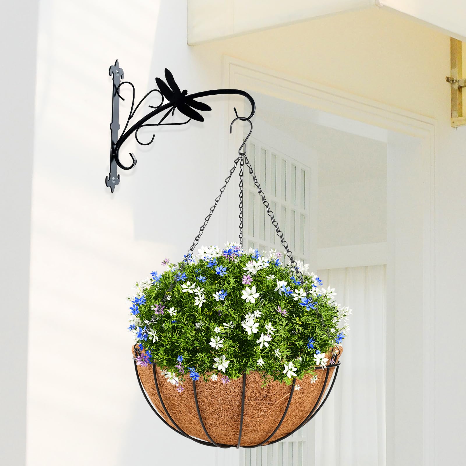 HKZ 14-inch planters with coco liners ideal for plant lovers' décor.