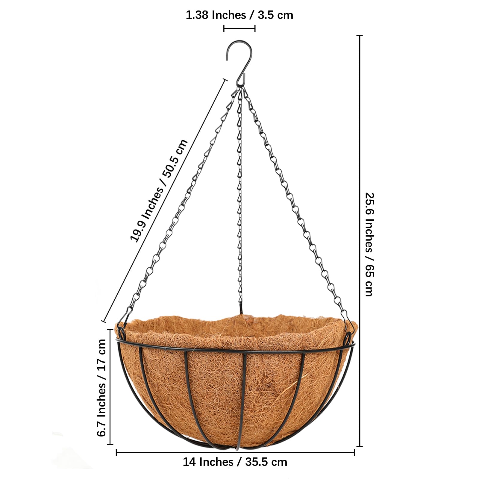 HKZ hanging planter for outdoor spaces on balcony or porch.