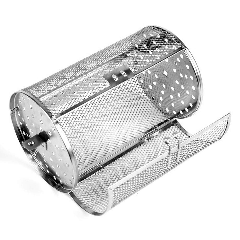HKZTUY Rotisserie Basket with 360° rotation ensures even cooking.