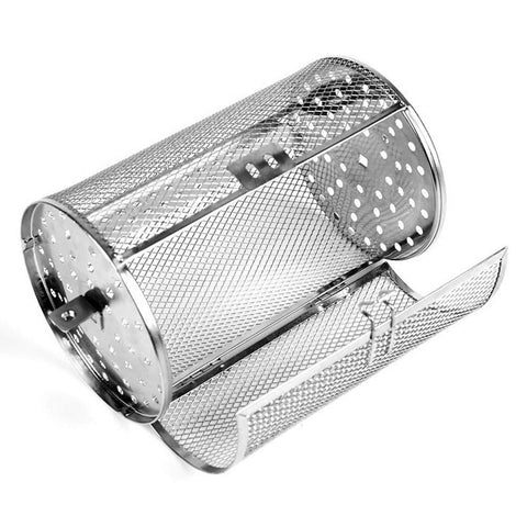 HKZTUY Rotisserie Basket with 360° rotation ensures even cooking.