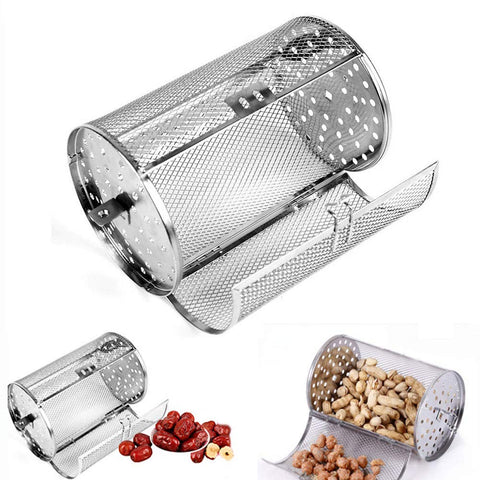 Indoor and outdoor cooking with HKZTUY rotisserie basket.