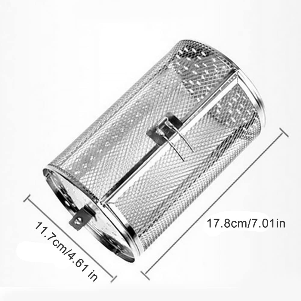 HKZTUY Rotisserie Basket movable door prevents spills during spinning.
