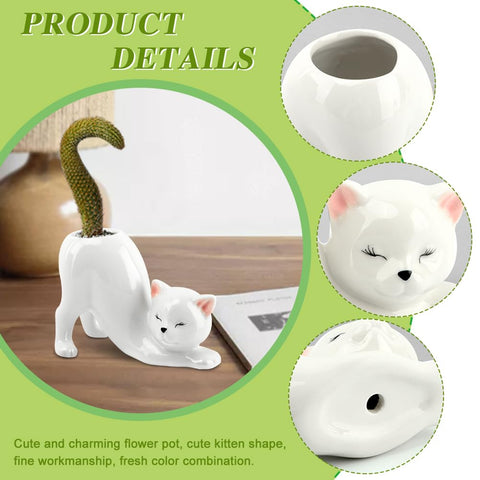 HKZTUY tailless cat planter makes a thoughtful gift for plant lovers.