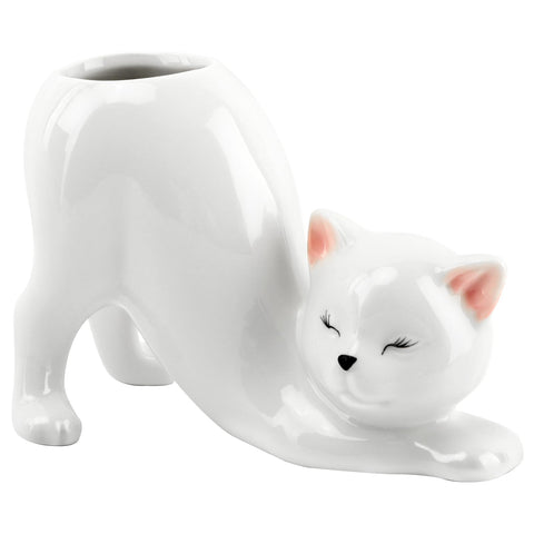 HKZTUY tailless cat planter on a windowsill for bright-light plants.