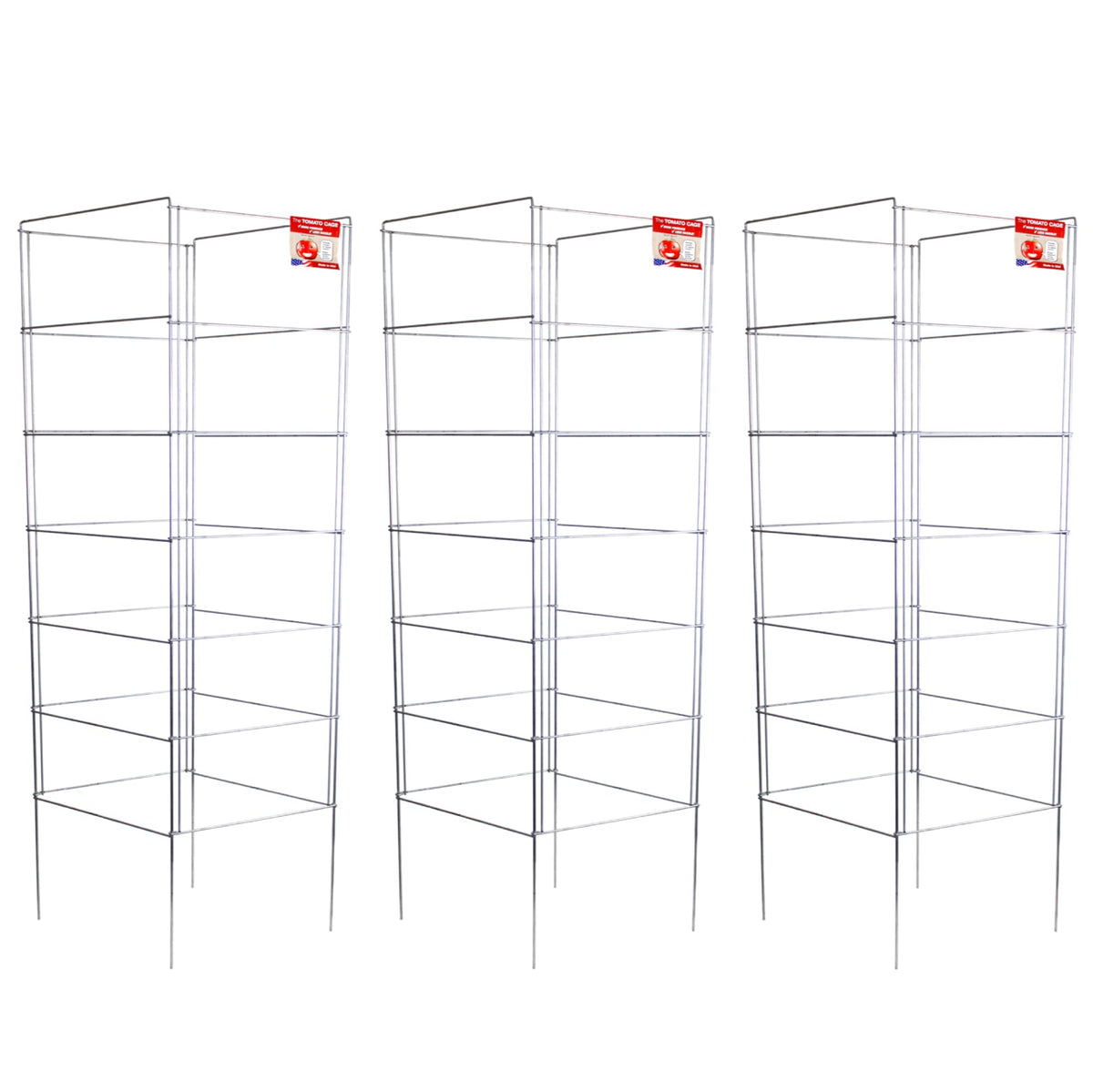 H&L Group Cedar Ridge square foldable tomato cages with a sturdy frame.