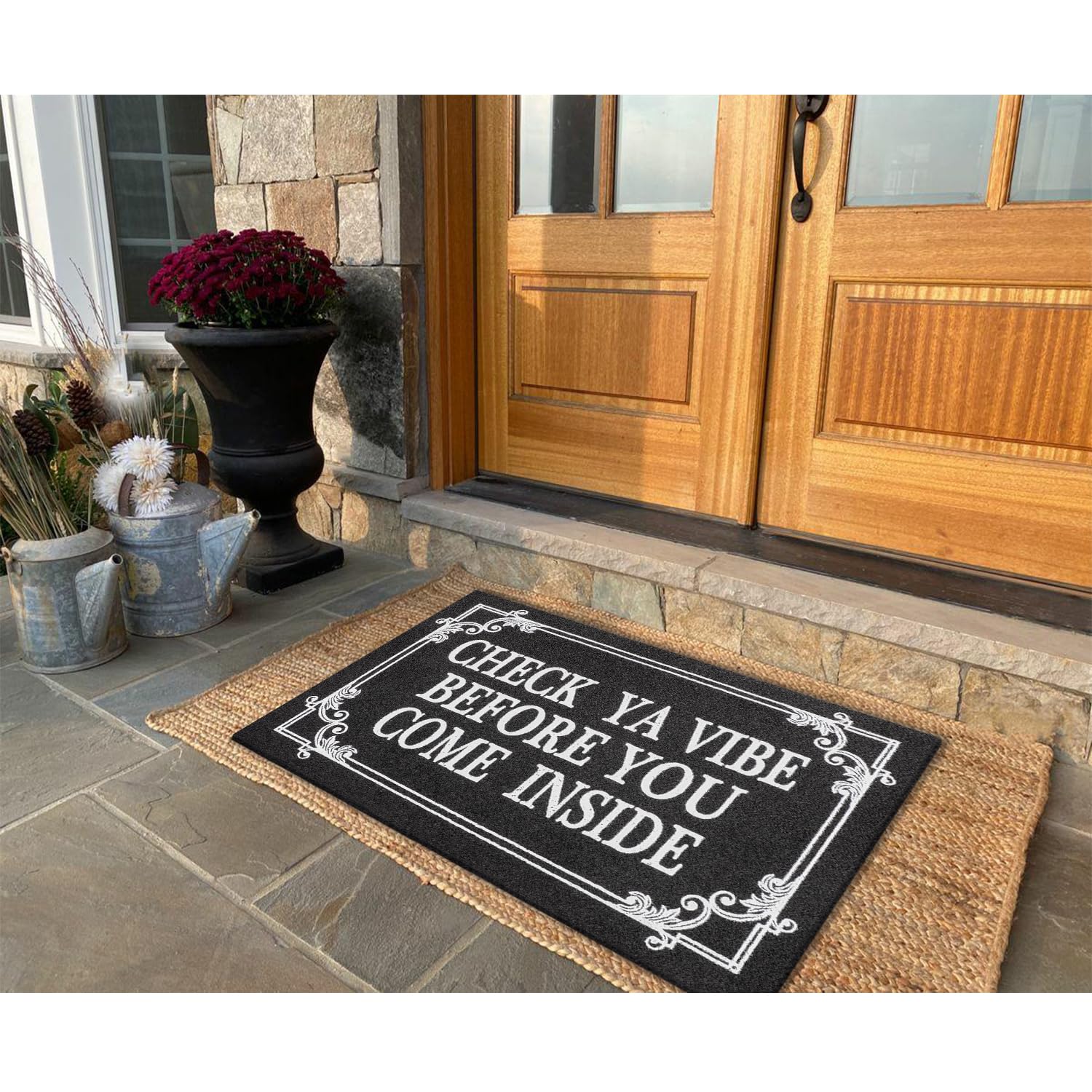 HLFMVWE farmhouse-style doormat with rustic charm