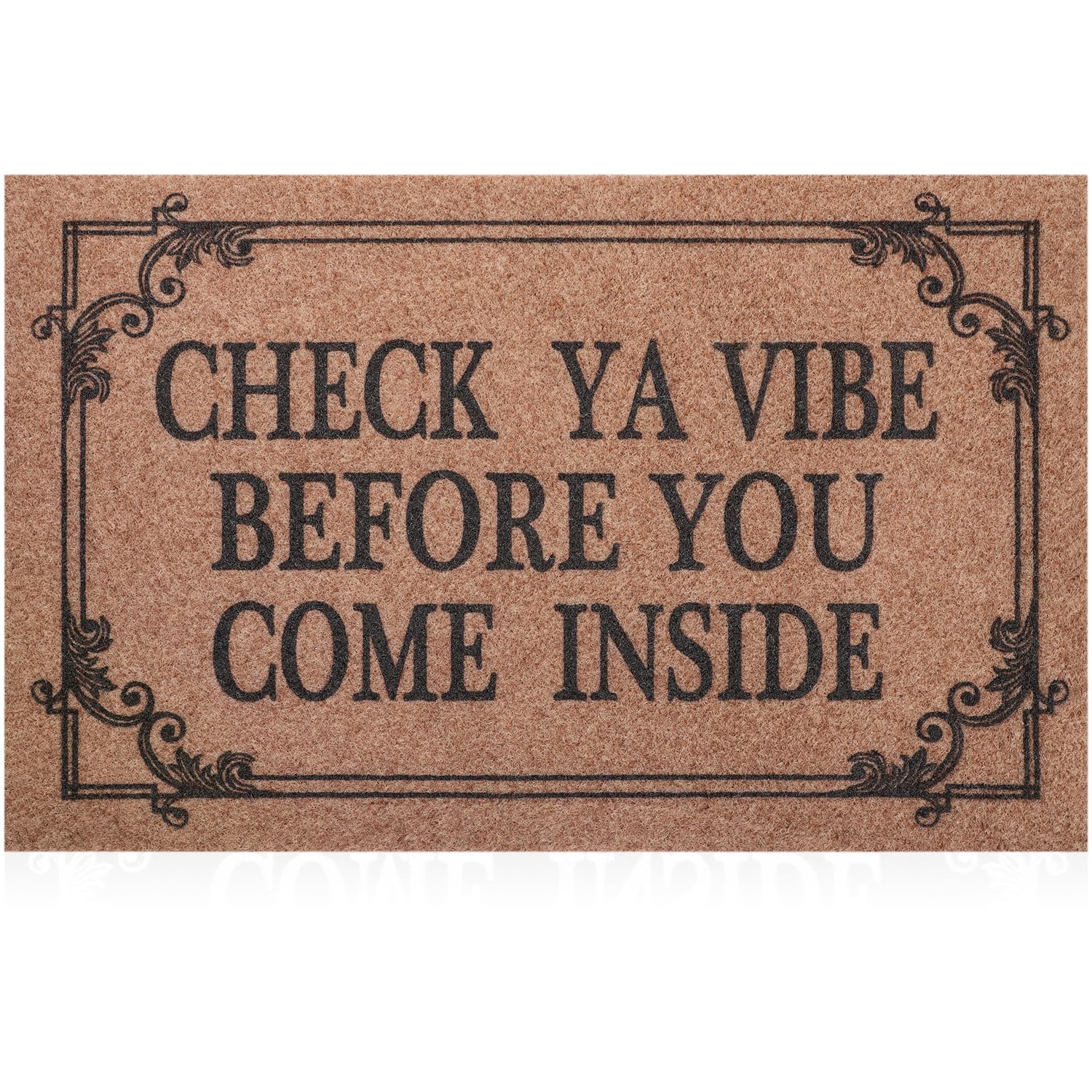 HLFMVWE front door mat brown rubber for stylish welcome and dirt capture.