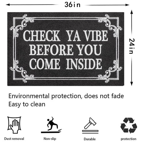 HLFMVWE non-slip rubber backed mat stays put in high traffic