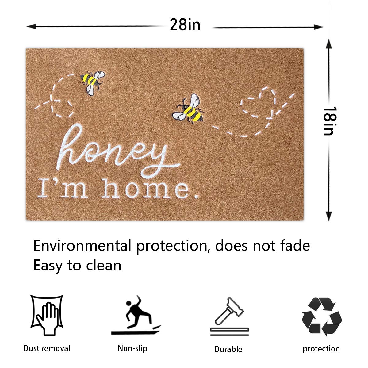 HLFMVWE non-slip rubber backing prevents skidding on damp floors.