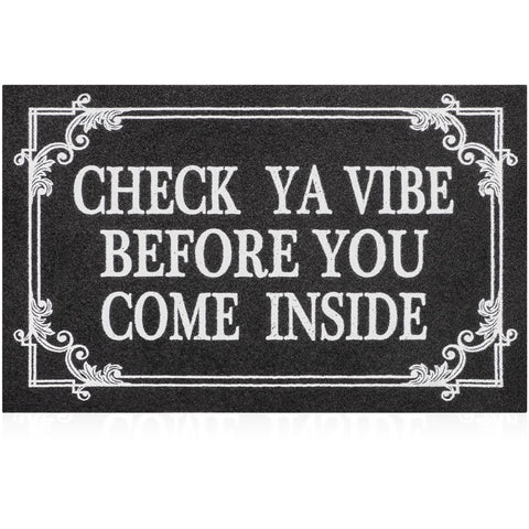 HLFMVWE welcome mat for front door; durable surface traps dirt and moisture.