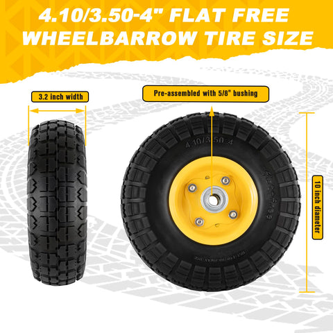 HLHgirl 10-inch flat-free tire side view emphasizing shock absorption on uneven pavements.
