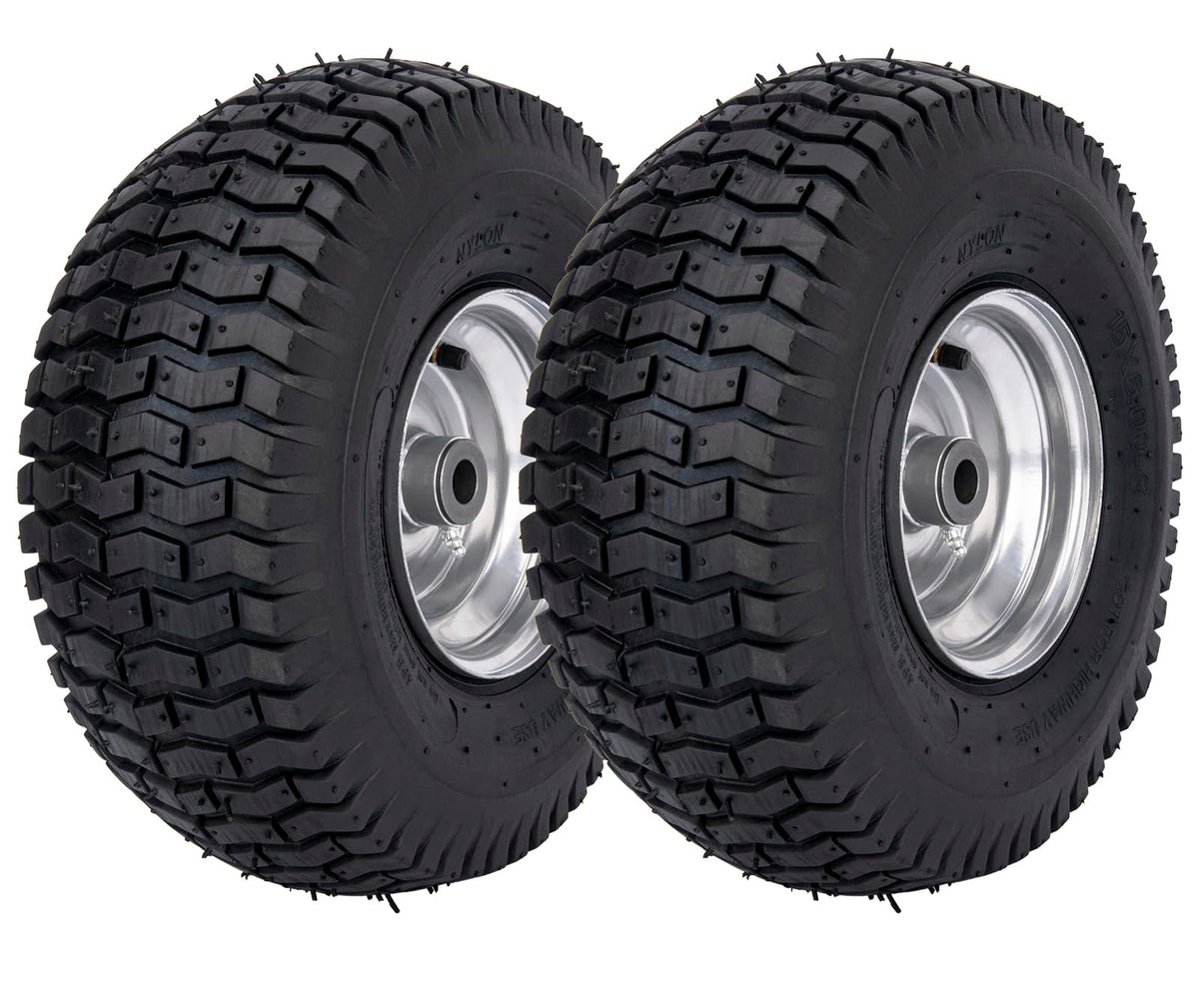 HLHgirl 15600-6 front tire assembly ready for quick lawn mower tire replacement.