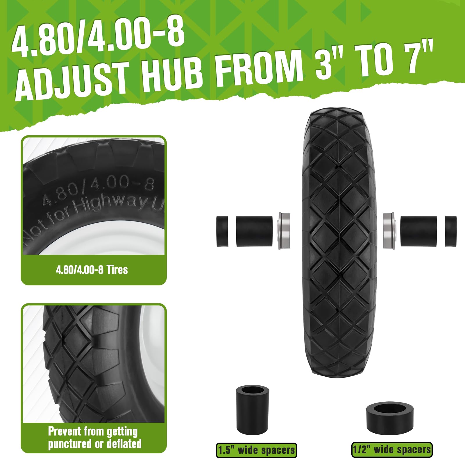 HLHgirl pre-assembled tire with 5/8 inch bearings kit.