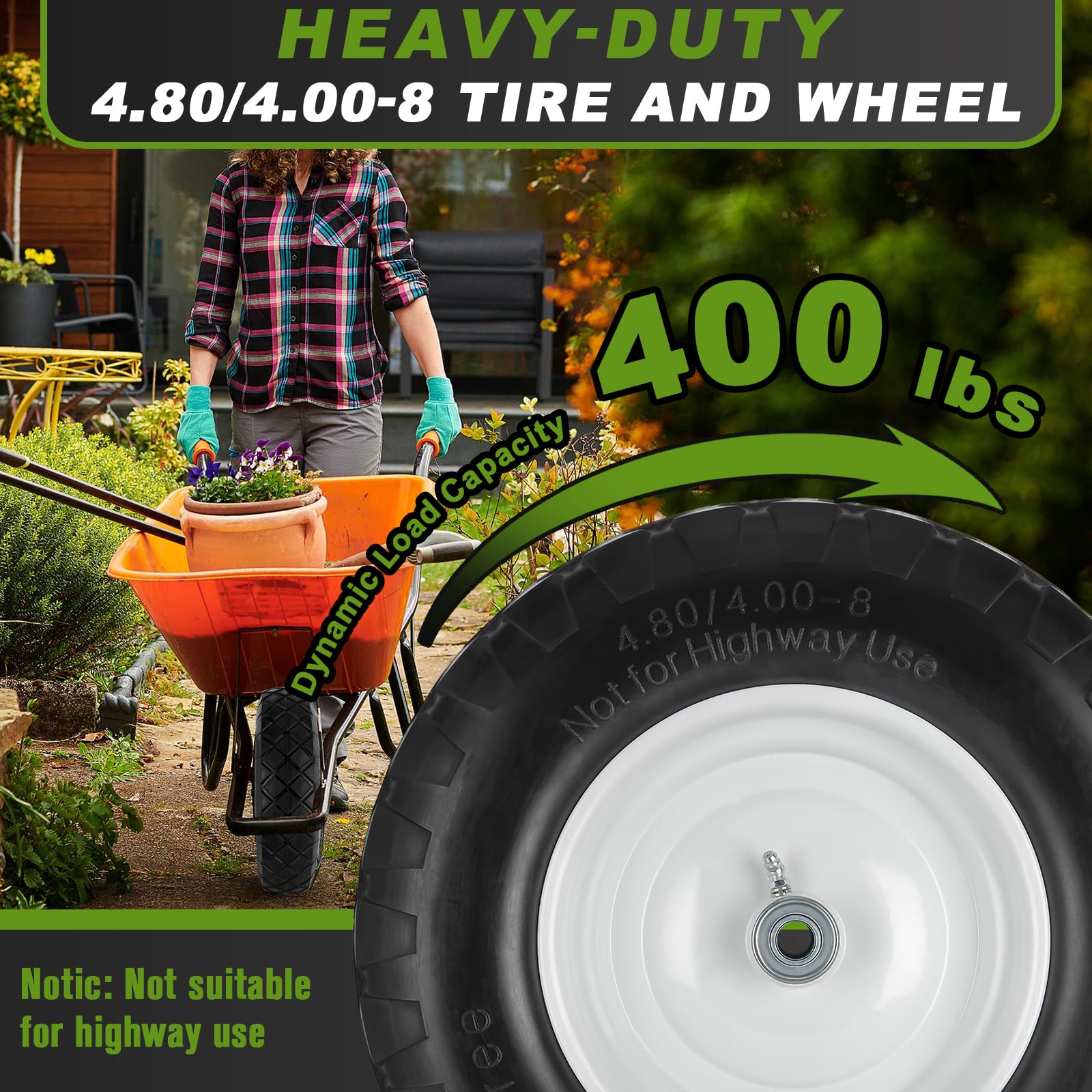 HLHgirl tread pattern delivers traction across uneven surfaces.