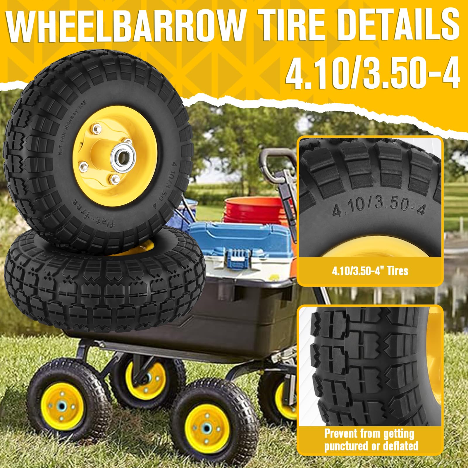 HLHgirl wagon and dolly cart tire in use on garden tasks.