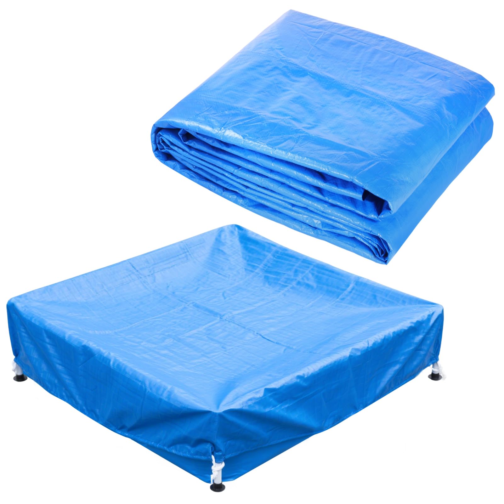 Hlimior mini-frame pool cover 4x4x12 blue shields your kiddie pool from debris and UV