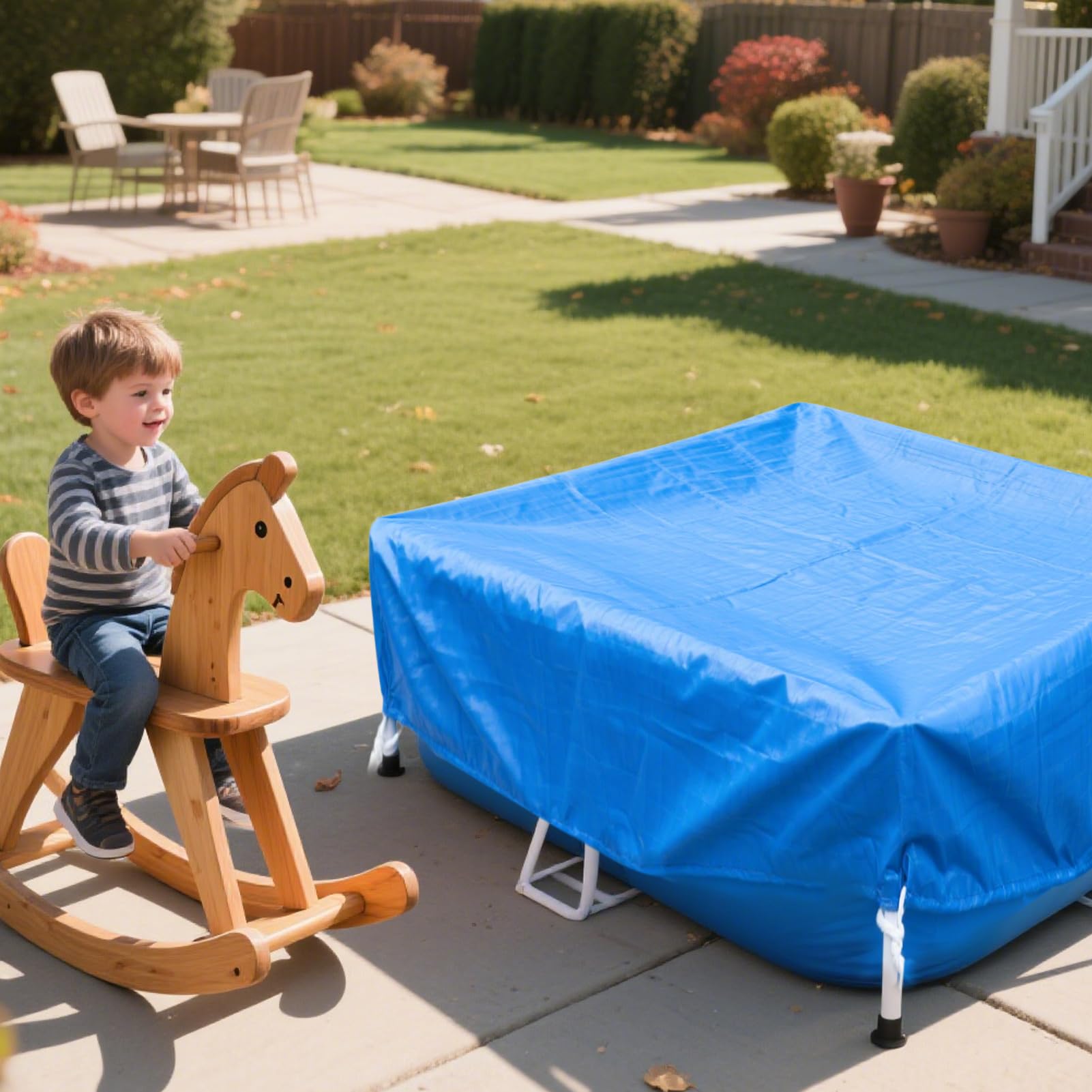 Hlimior cover adds safety by preventing accidental falls into the pool