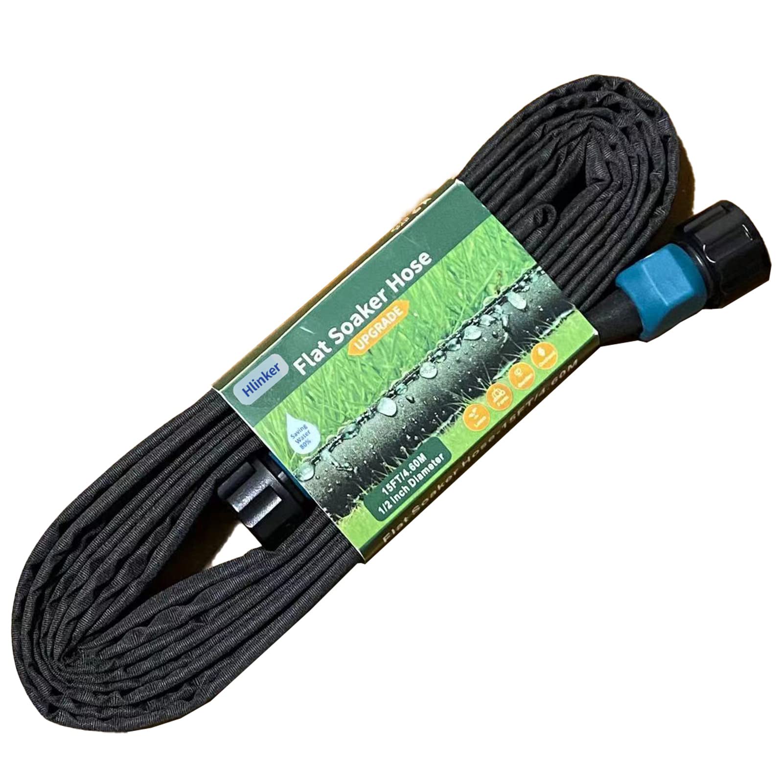 Hlinker flat soaker hose laid out for even bed irrigation