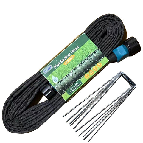Hlinker flat soaker hose 15ft for precise garden bed watering