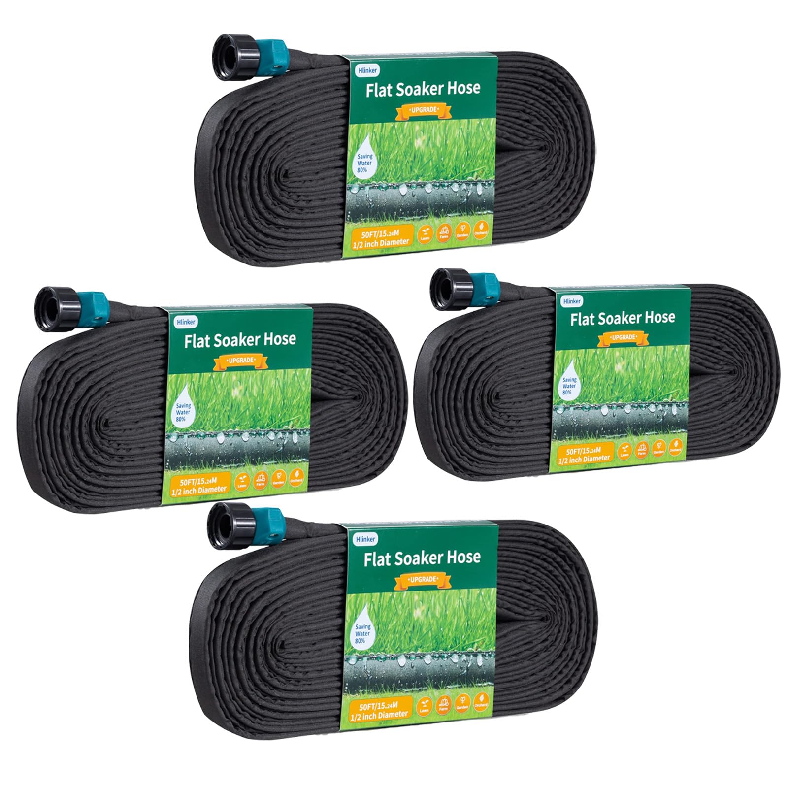 Hlinker flat soaker hose delivers even watering across garden beds for healthier plants.