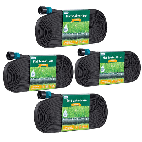 Hlinker flat soaker hose delivers even watering across garden beds for healthier plants.