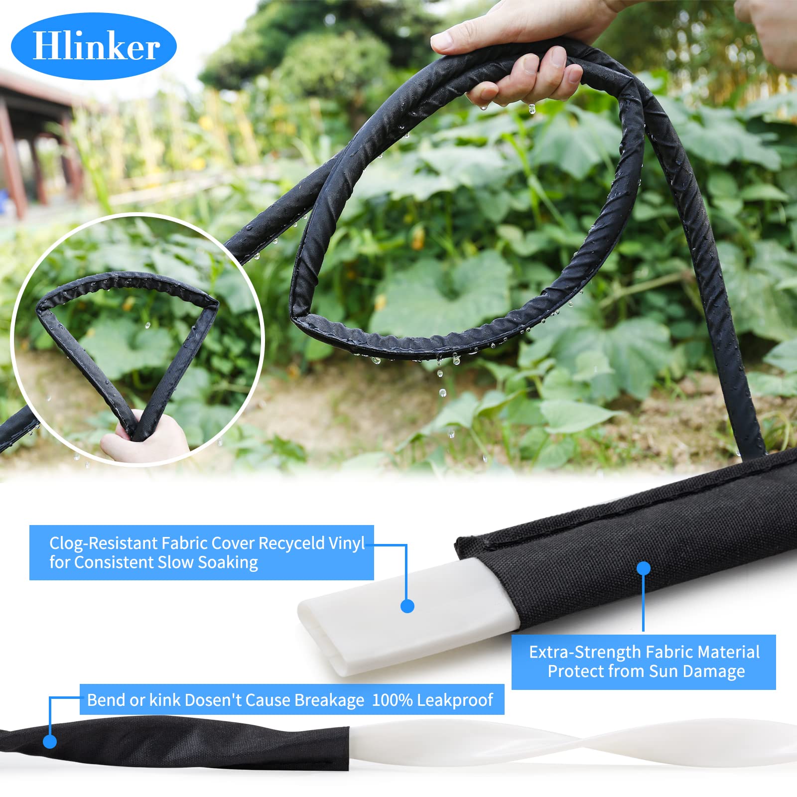 Hlinker irrigation hose with heavy-duty fabric withstands sun exposure