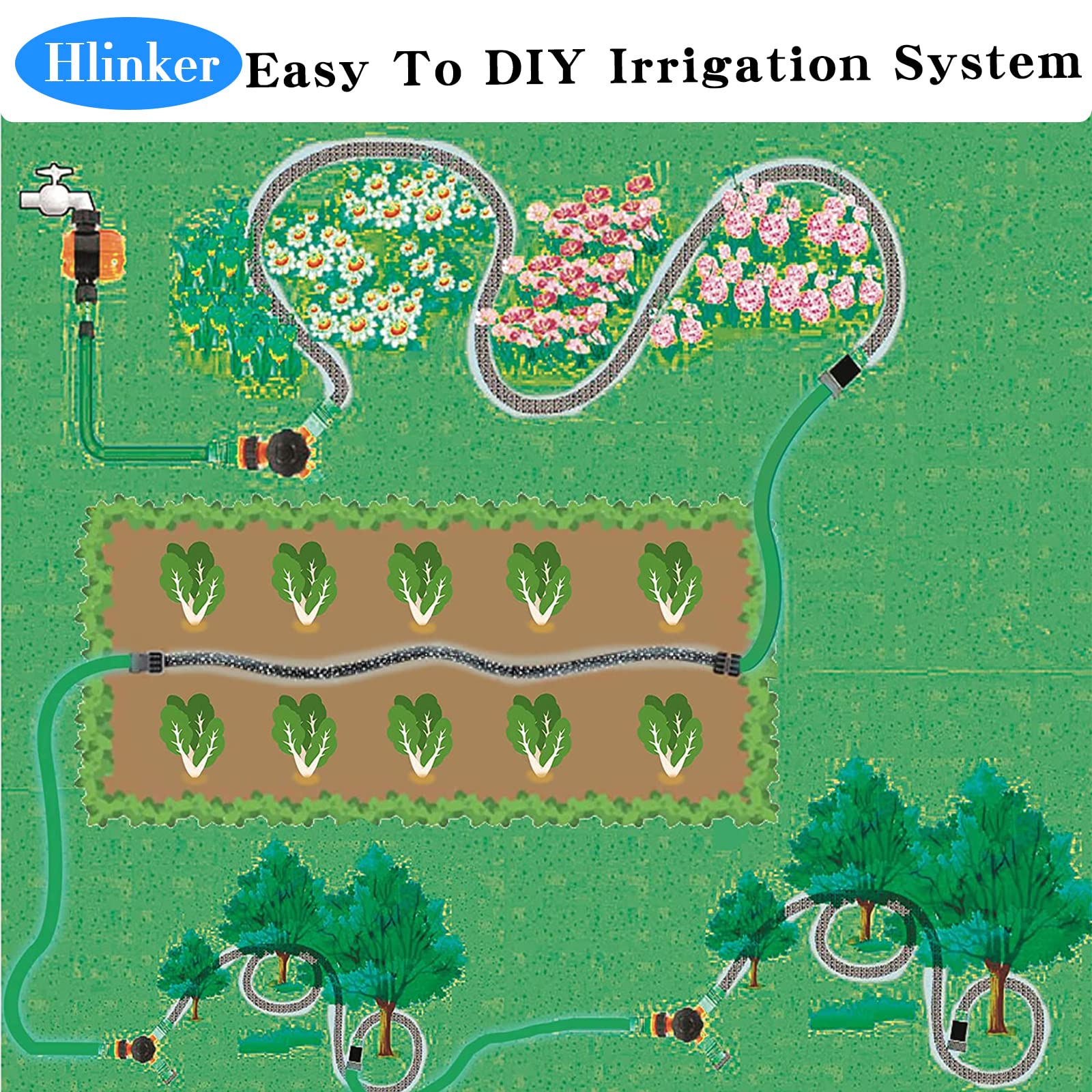 Hlinker soaker hydrates vegetables and herbs with precise watering