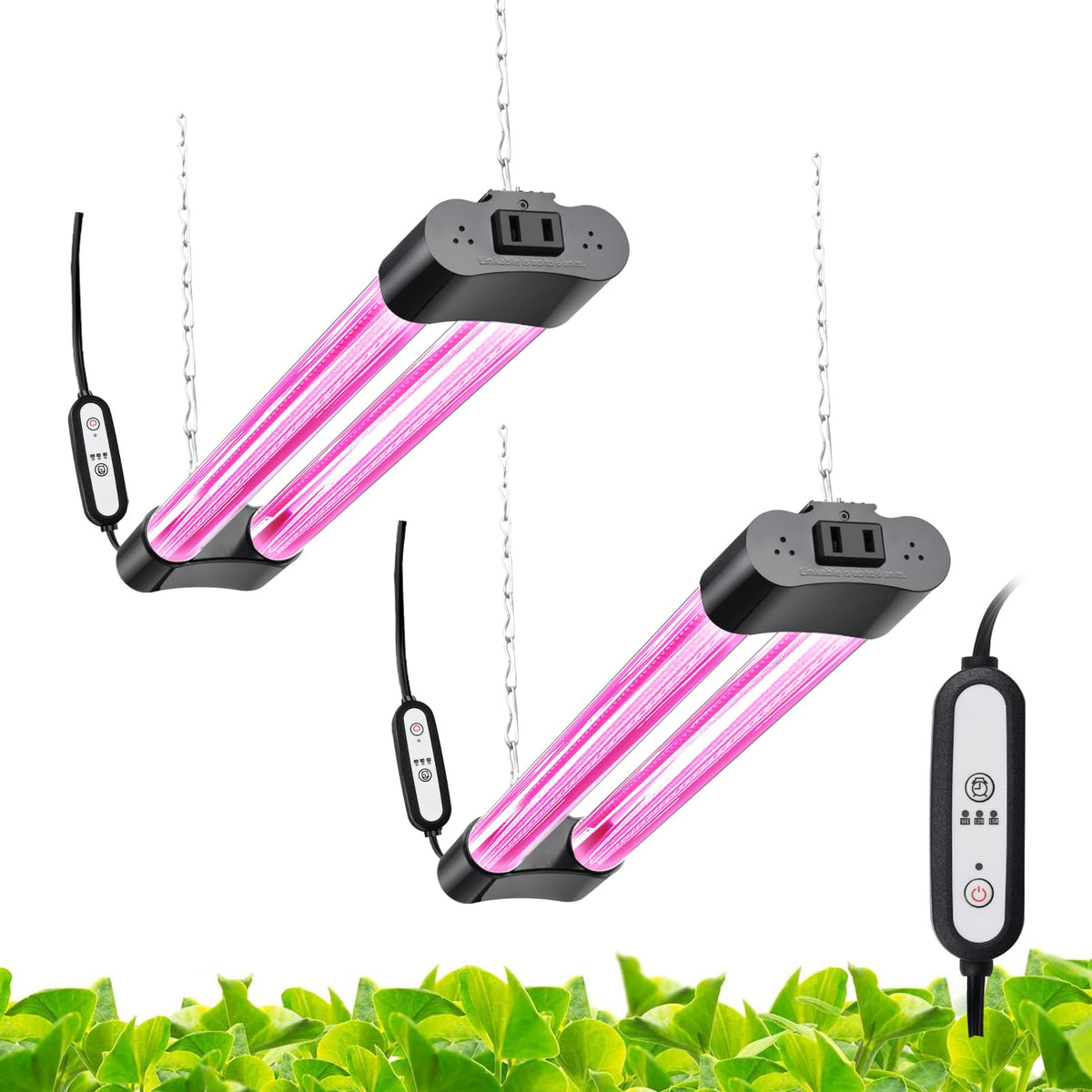 Hlite 16-inch two-pack grow lights provide even coverage for indoor greens.
