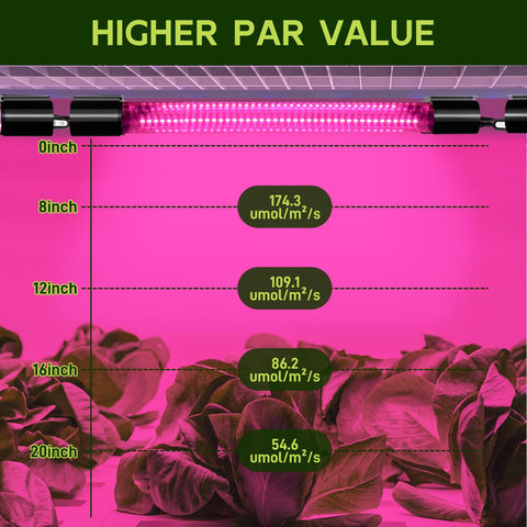 Hlite full-spectrum plant light 16-inch for healthy seedling growth.