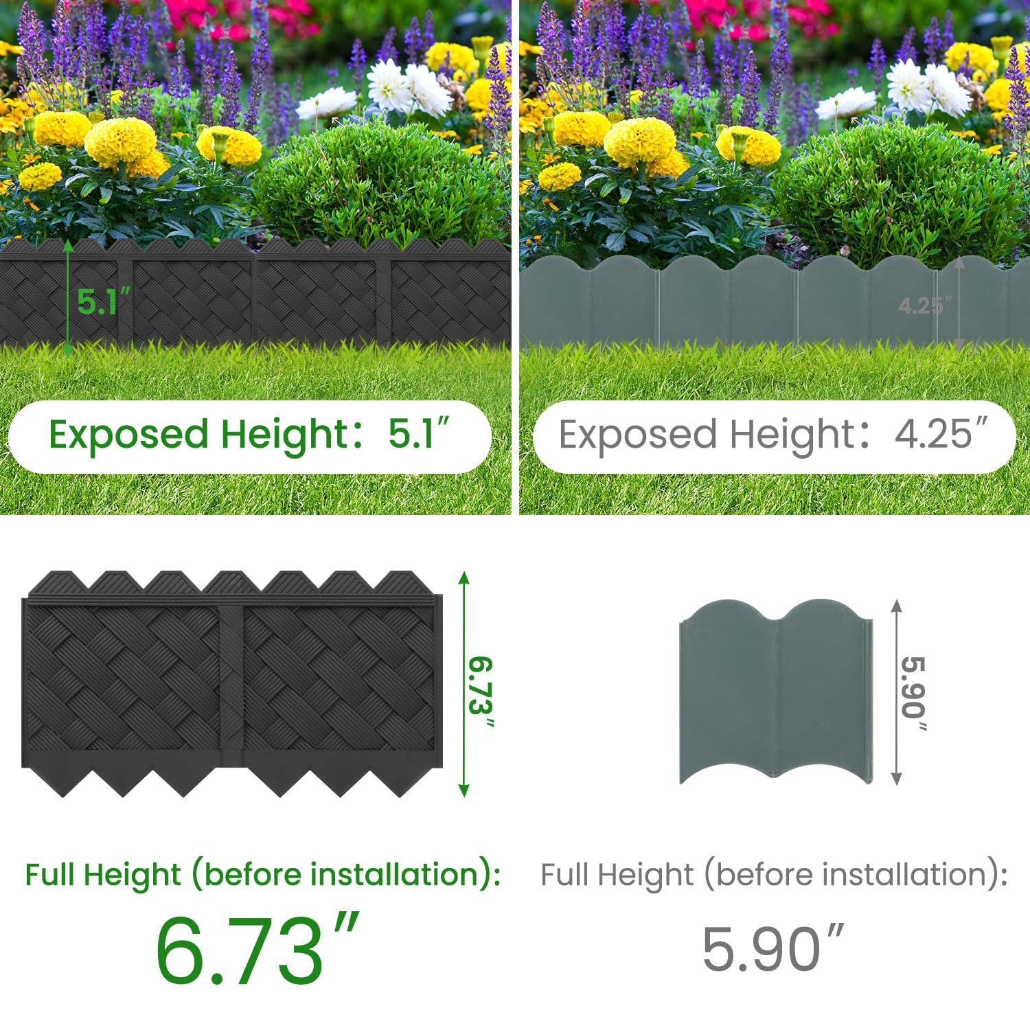 HLOGREE BlackVine border back wave pattern provides versatile aesthetics.