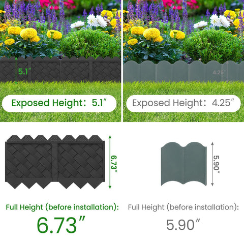 HLOGREE BlackVine border back wave pattern provides versatile aesthetics.
