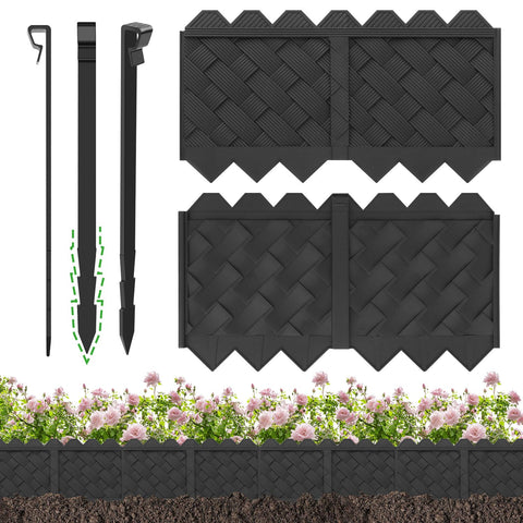 HLOGREE BlackVine border front 3D weave texture enhances garden borders.