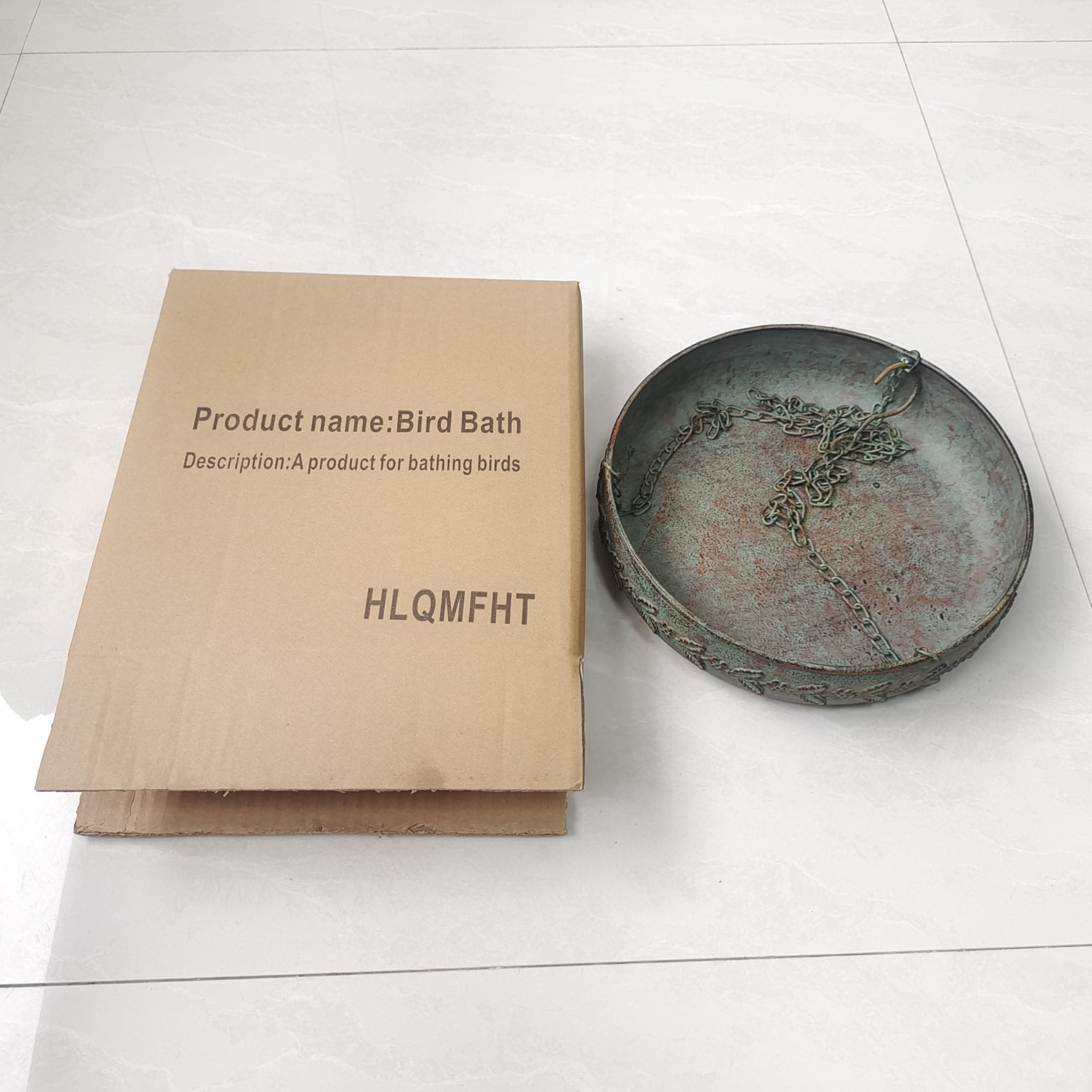 HLQMFHT garden deco bird bath with floral motif adds charm