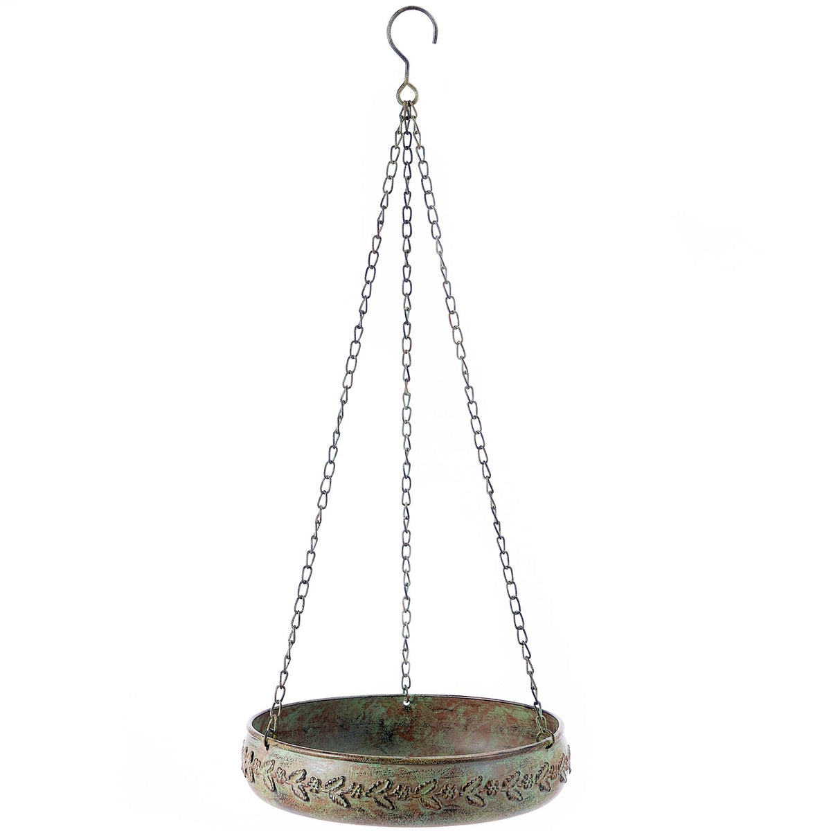 HLQMFHT hanging bird bath outdoor metal bowl provides birds with refreshment and garden decor