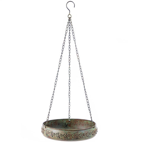 HLQMFHT hanging bird bath outdoor metal bowl provides birds with refreshment and garden decor