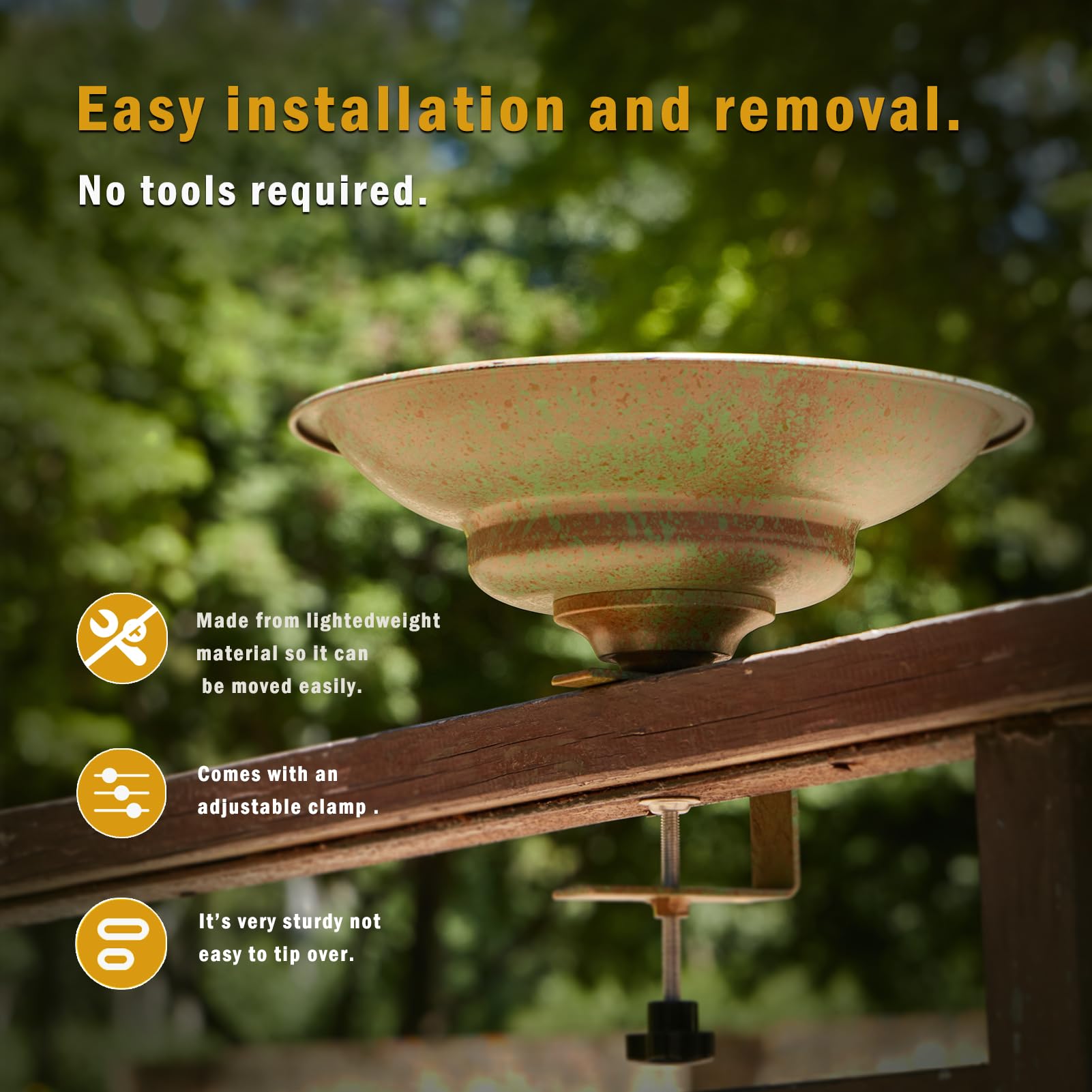 HLQMFHT sunset-view bird bath fountain enhances outdoor decor.