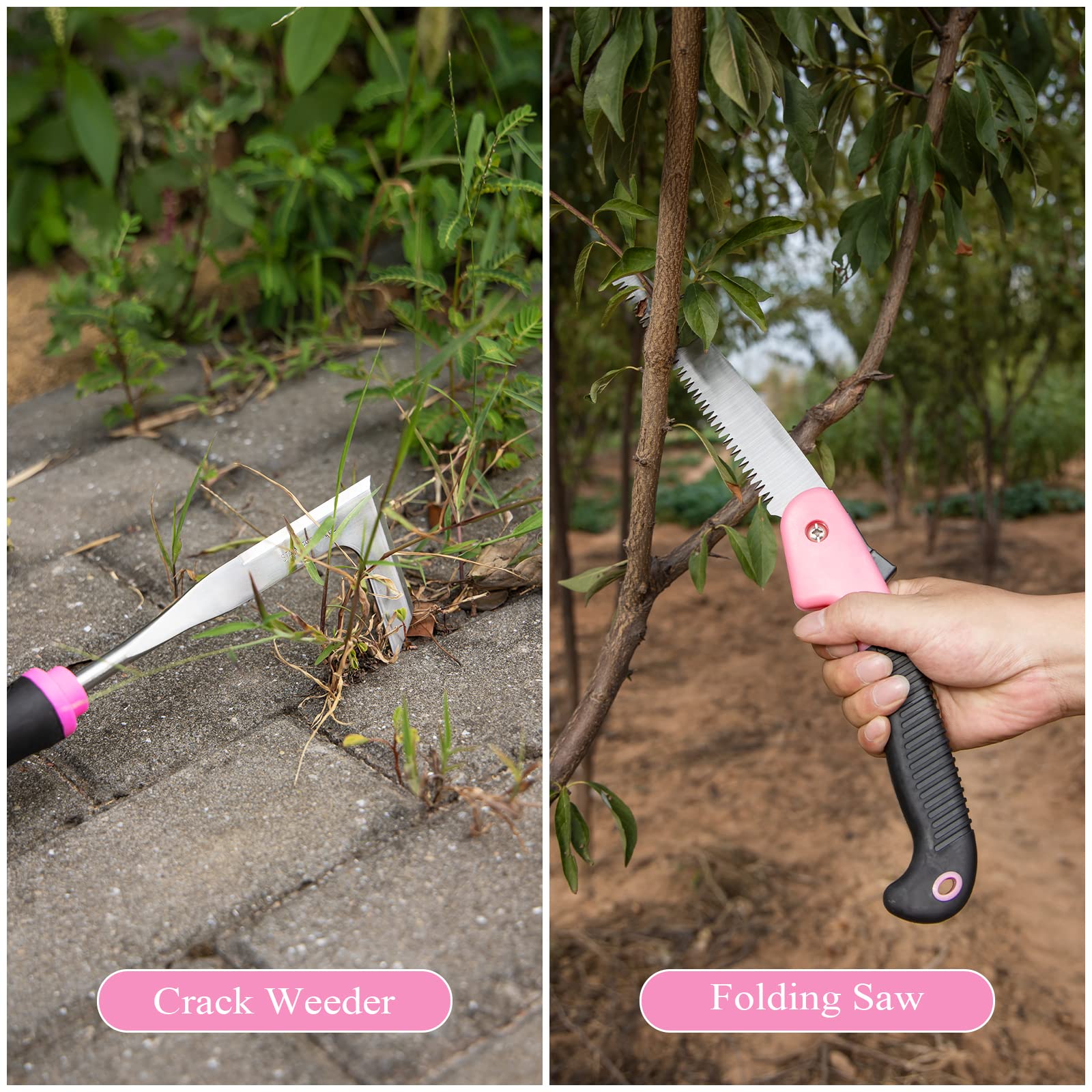 HLWDFLZ pink garden tool set with pruning-saws for heavy pruning