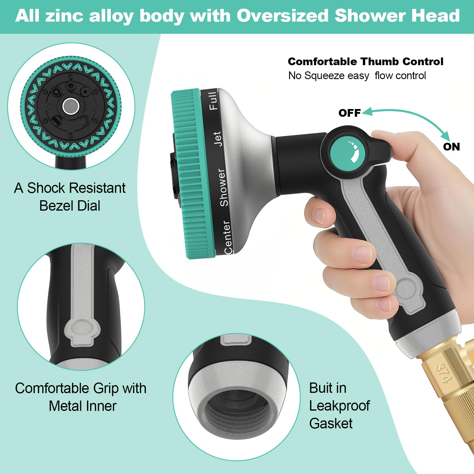 HmiL-U 8-in-1 pattern nozzle offers versatile watering for plants or cleaning.