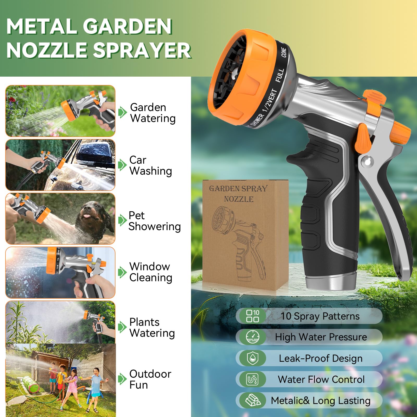 HmiL-U nozzle is ideal for pet care, car washing, and lawn maintenance